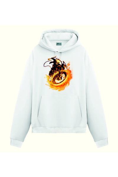 PİXELİA سويت شيرت هايتل درايفر مطبوع بغطاء للرأس