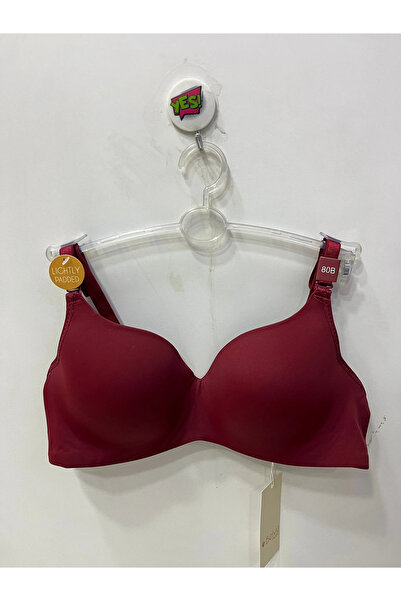 Belvü Women's Unpadded Underwire Empty Cup Micro Burgundy Bra