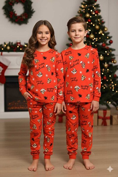 Yağmur Giyim Set de pijamale pentru fete și băieți ISOBEL, roșu, cu model de ...