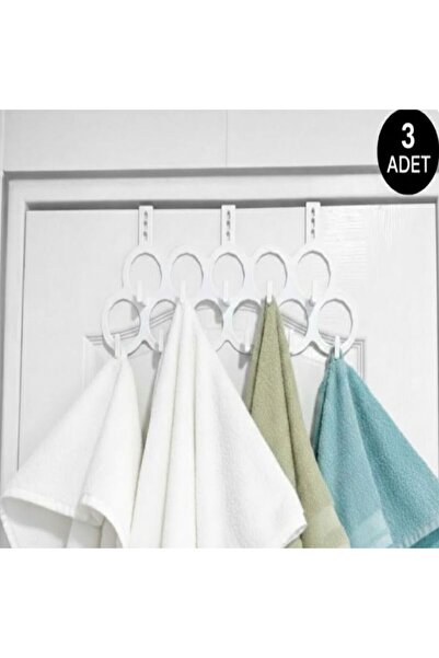 Saint Belisama Concept Suport practic pentru prosoape de bucătărie cu 11 compartimente, pentru spatele ușii, pentru organizator de dulap, 3 bucăți alb