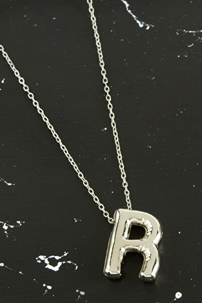 Genel Markalar NRZSNT R Harfli Balon (170252) Kolye-Gümüş Rengi