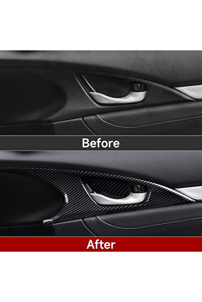 Mavi Keys متوافق مع هوندا سيفيك Fc5 الجيل العاشر (2016-2021) - مجموعة إطار مقبض الباب بنمط الكربون (4 قطع)