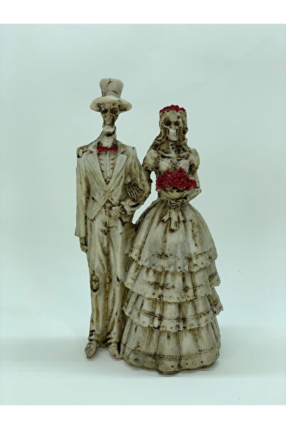 NOK KONSEPT Dekoratif İskelet Gelin Damat Biblo - Gotik Romantik Hediyelik Ob...