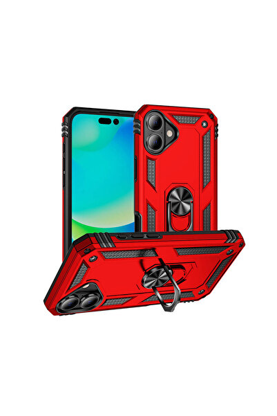 Netzy غطاء حماية لهاتف آيفون 16 بلس من آبل، غطاء سافا فيجا - أحمر