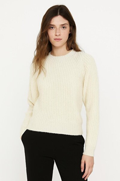 MODARENGİN Women's Terry Comfortable Stylish Knitwear Sweater