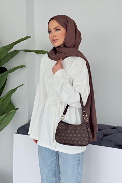 Şulemoda Giyim Derivative Double Sleeve Tunic White