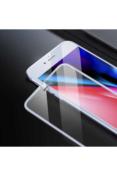 Netzy iPhone 7 Zore Anti-Dust Glass Tempered Screen Protector - White