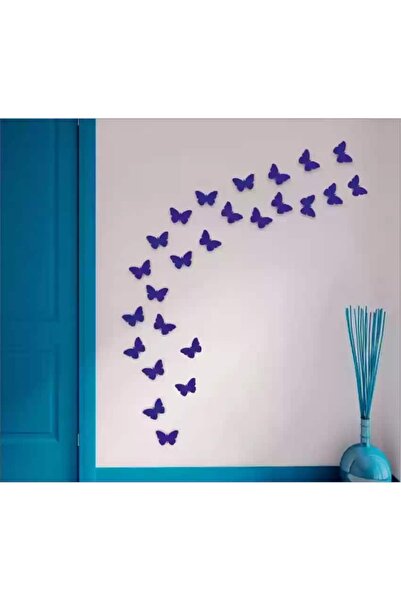OEM Set 25 Oglinzi acrilice autoadezive fluturi, pentru decorarea peretilor, 15 buc x 4 cm si 10 buc x 3