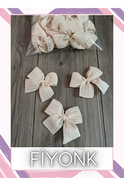 Fiyonks Atölye Panglică de in, 10 bucăți de fundite decorative, gata de utilizare, realizate manual