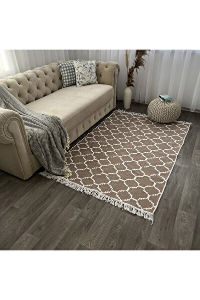 MirCotton Covor țesut din bumbac, cu model modern, lavabil, cu două fețe MR10