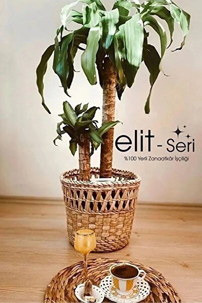 HAKİCİ Hasır El Yapımı Saksı 25CM
