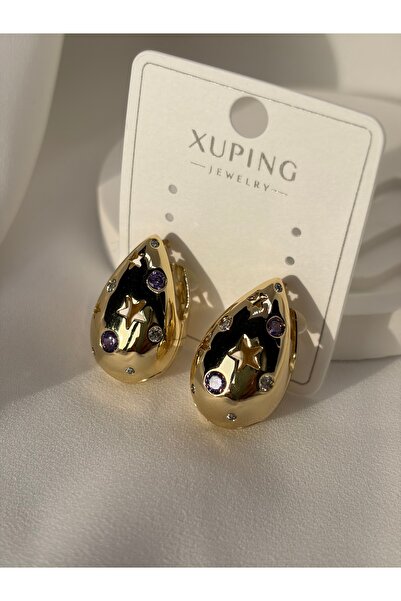 XUPING JEWELRY Damla Model Gold Küpe