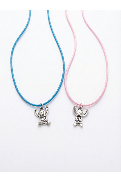 BATU GİYİM قلادة أطفال برباط باللونين الوردي والأزرق من 2li Stitch