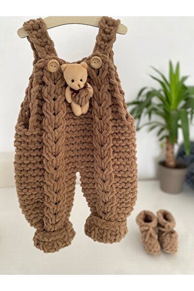 ÖRGÜCÜ DESİGN Puffy Romper - Knit Baby Romper (Booties Not Included)