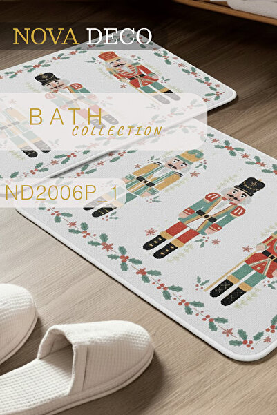 Nova Deco سجادة الحمام – سجادة فردية بنمط كسارة البندق على شكل جندي مع قاعدة ...