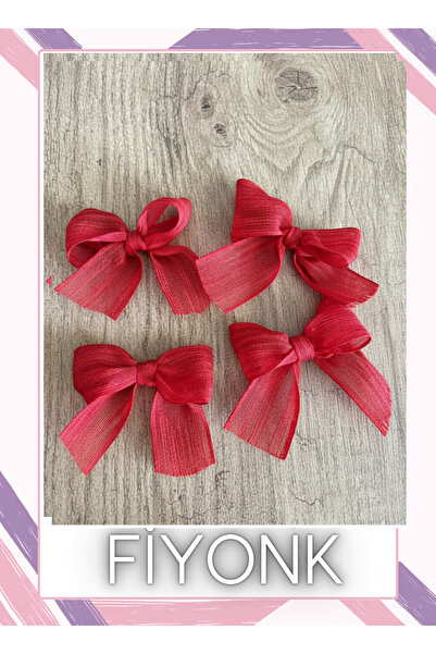 Fiyonks Atölye Linen Ribbon Ready-Made Bow, 50 Pieces Decorative Bow Ready-Made Handmade