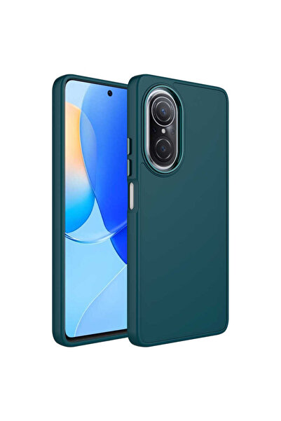 Netzy غطاء سيليكون لهاتف هواوي نوفا 9 إس إي مع إطار معدني وتصميم أزرار - أخضر...