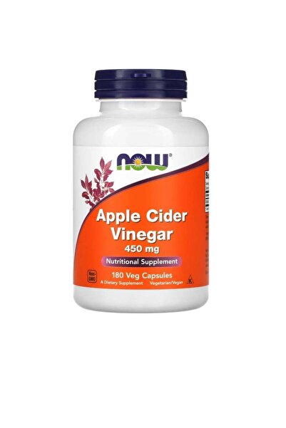 Now Foods خل التفاح 450 ملغ، 180 كبسولة نباتية