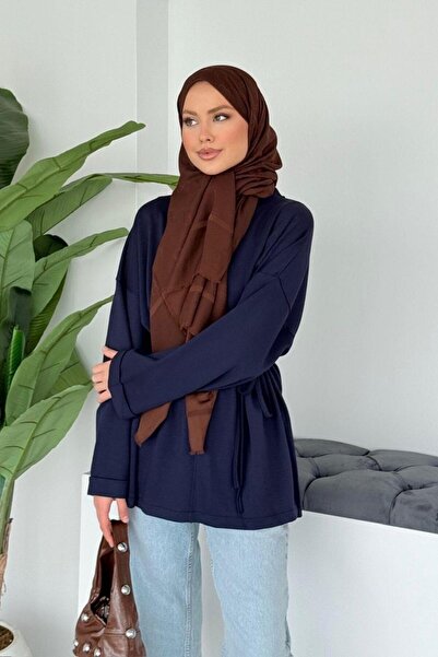 Şulemoda Giyim Türev Double Sleeve Tunic Navy Blue
