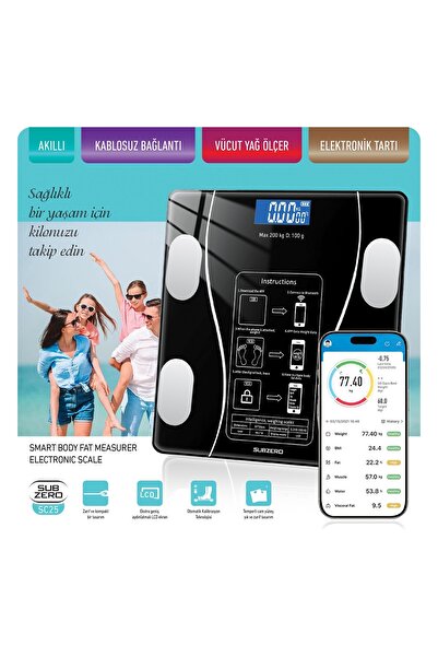 Subzero AKILLI DİJİTAL TARTI VÜCUT YAĞ ÖLÇÜMÜ