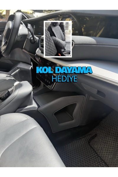 DO deri oto aksesuar TOGG T10X FÜME KONSOL ve KOL DAYAMA YASTIĞI