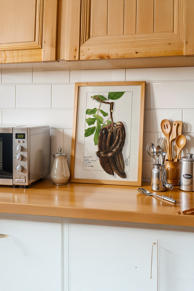 gxe.art Urme minime de bucătărie |   Pictură cu poster cu rama din lemn # 127