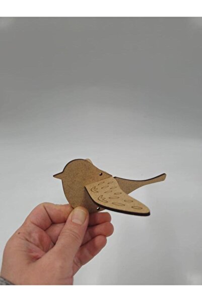 Mu Art Ahşap 15 قطعة من طيور لطيفة رقم 7، رسم خشبي، نشاط فني للمدرسة، 13 سم