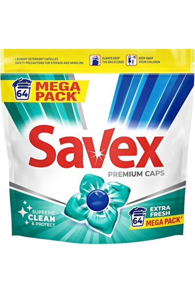 SAVEX Capsule de detergent de rufe Crystal Fresh, 64 de spălări