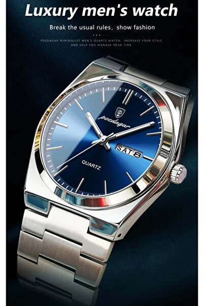 Poedagar Design Çelik Kordon Kasa Lüks 1. Sınıf Mekanizma Erkek Kol Saati