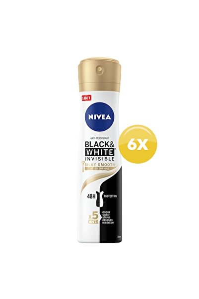NIVEA Deodorant spray Black & White Silky Smooth 150 ml x 6