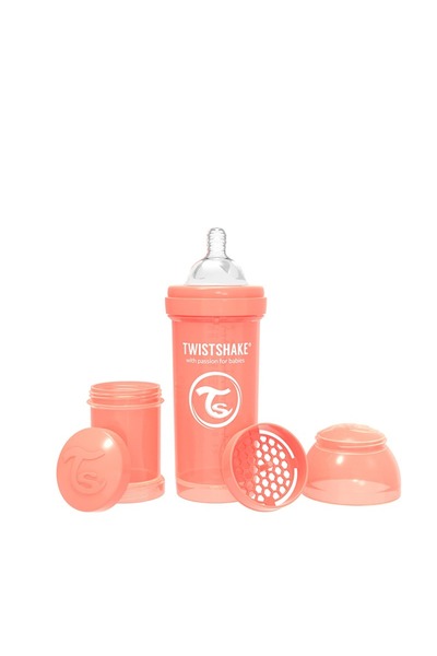 Twistshake Biberon anti-colici, 260 ml, Pastel Peach