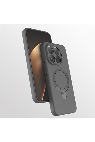 zore 15T Pro Kılıf M-safe Şarj Özellikli Standlı ASMA Samara Kapak - Titanyum...