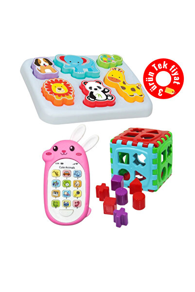 Depomiks Avm Sevimli hayvanlar Bultak Eğitici sesli Işıklı Tavşan telefon küp...