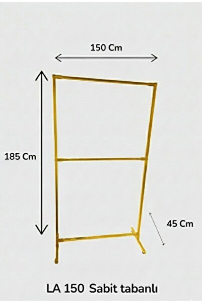NovaLand Metal İki Katlı Konfeksiyon Ayaklı Elbise Askılık Sabit 185x150x45