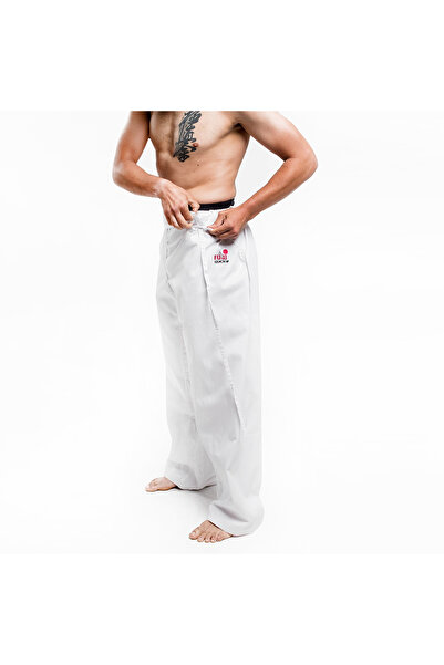 Fujimae Pantalon KARATE Kyokushin Training, alb, 130 cm