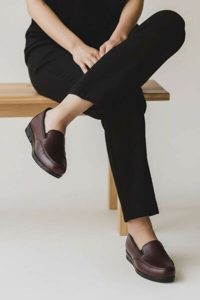 pololiza Günlük Kullanım / İçi Hakiki Deri / Poliüretan (PU) Comfort Kaymaz T...