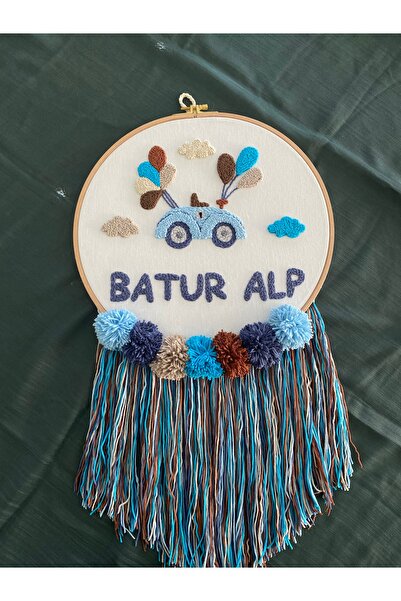 Glow Bebek kapı süsü,hastane kapı süsü,30 cm,punch nakışlı,isimli kapı süsü h...