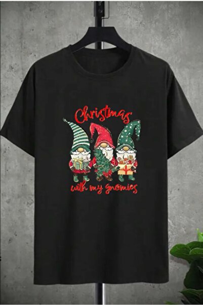 one button Unisex Yılbaşı Özel Tasarım Baskılı Basic Bisiklet Yaka Regular T-shirt %100 Pamuk