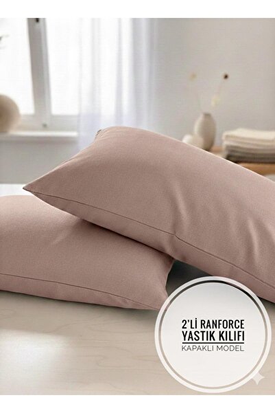 Marlenka Home Tex غطاء وسادة مكون من قطعتين مصنوع من قماش القطن المقوى مقاس 50×70 سم (وردي)