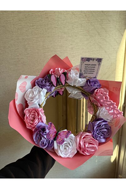 ADA HOME COLLECTION SHOP KİŞİYE ÖZEL DOĞUM GÜNÜ AYNALI LEDLİ ÇİÇEK BUKET