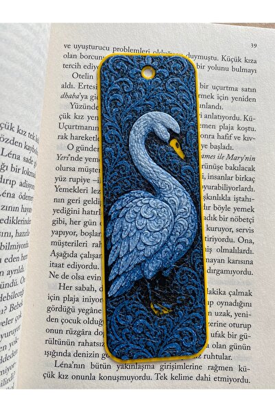 SamilaCraft Kuğu Desenli Kitap Ayracı