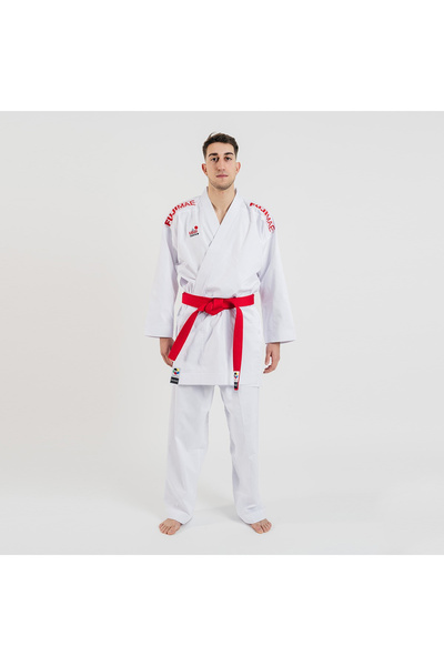 Fujimae BLUZĂ KARATE KUMITE ProWear2, alb broderie rosie, 190 cm