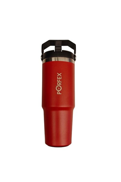 PORFEX ترمس أحمر مع شفاطة 1 لتر.