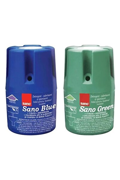 Sano Set 2 x Deodorant pentru vasul de toaletă, verde și albastru, 150 g