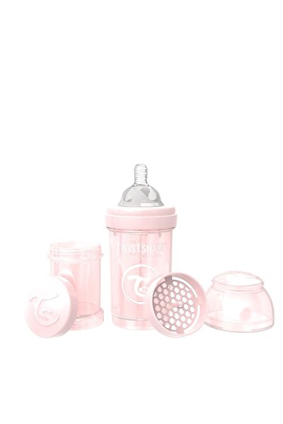 Twistshake Biberon anti-colici, 180 ml, Pearl Pink