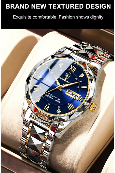 Poedagar Design Çelik Kordon 1.Sınıf Lüks 3 atm Su Geçirmez Erkek Kol Saati