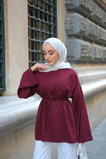 Hafel Kadın Dikiş Detaylı Yırtmaçlı Tunik Sweat