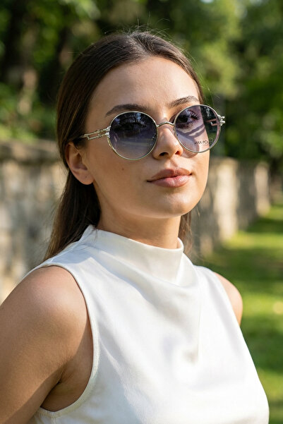 Kapin Metal Tasarım Yuvarlak Unisex Güneş Gözlüğü - Degrade