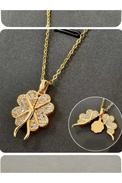 SOSYETEZGAHI Openable Steel Zircon Stone Daisy Lover Necklace