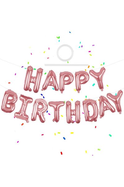 Generic Happy Birthday Mylar Balloon Banner 41 cm - Gold Pink (WESTGO)